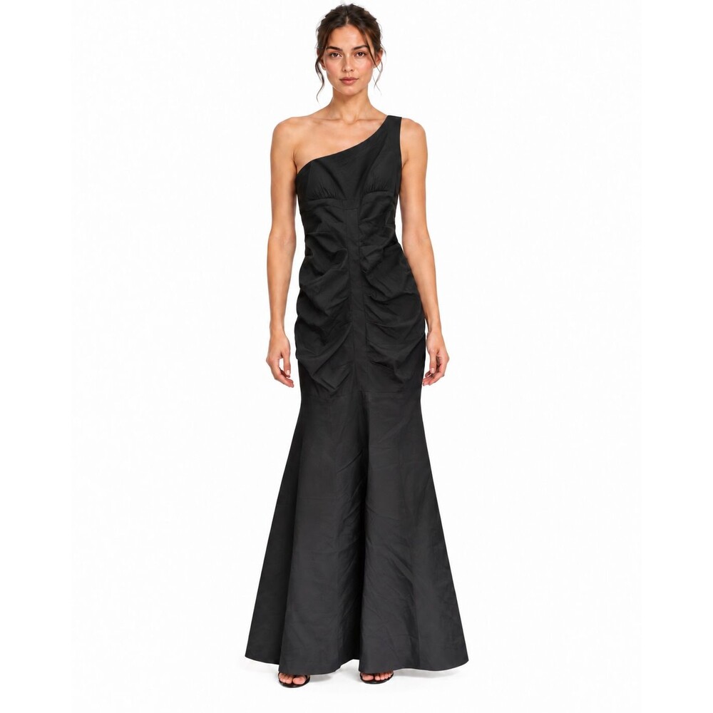 Camille La Vie X6053 Black Ruched One Shoulder Mermaid Maxi Gown Dress 6